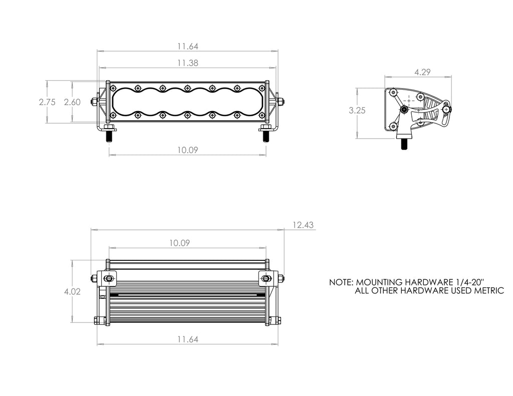 Baja Designs 10" Straight White Clear OnX6+ Spot LED Light Bar