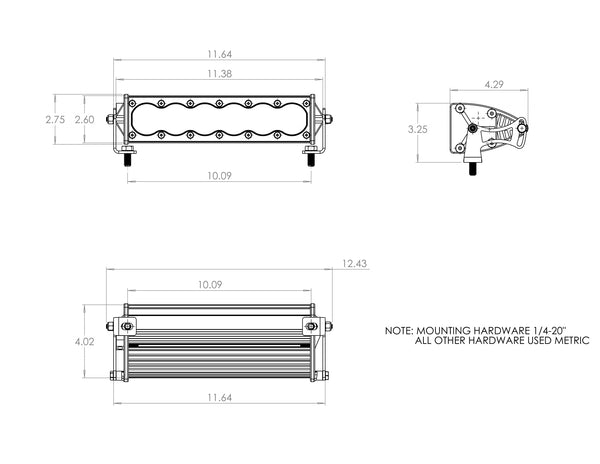 Baja Designs 10" Straight White Clear OnX6+ Spot LED Light Bar