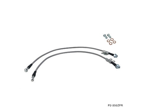 Phase 2 Motortrend (P2M) Stainless Steel Braided Front Brake Lines - Infiniti G35 (2003-2007)