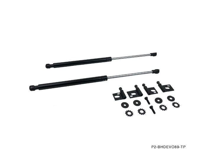 Phase 2 Motortrend (P2M) Black Series Engine Hood Bonnet Dampers Set - Mitsubishi Lancer Evolution EVO 9