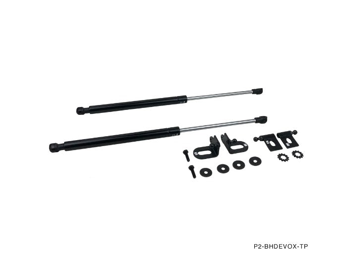Phase 2 Motortrend (P2M) Black Series Engine Hood Bonnet Dampers Set - Mitsubishi Lancer Evolution EVO X 10