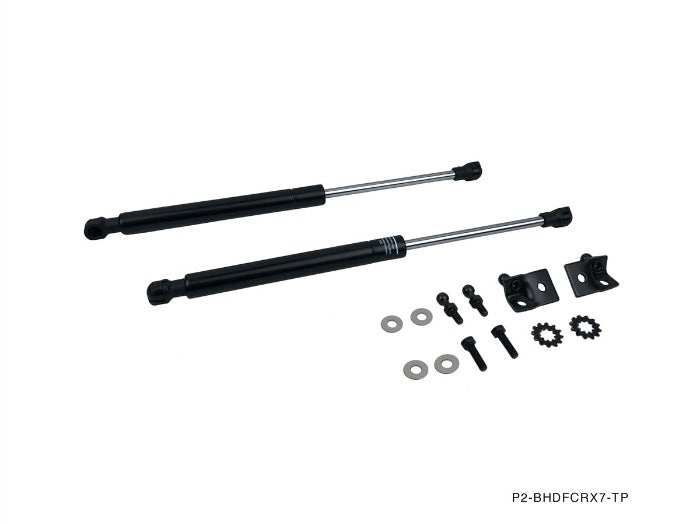 P2M Black Hood Dampers - Mazda RX-7 FC3S (86-92) - P2-BHDFCRX7-TP