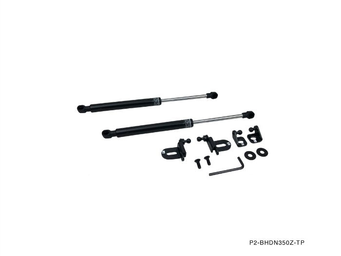 P2M Black Hood Dampers - Nissan Z33 350Z (2003-2009) - P2-BHDN350Z-TP