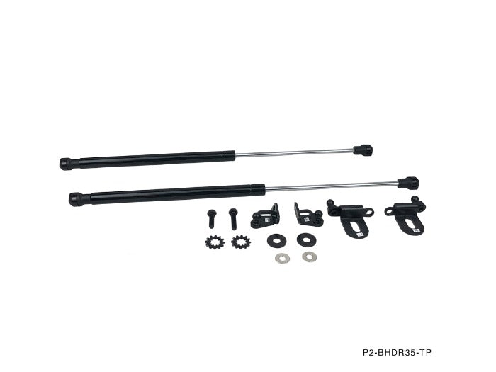 P2M Black Hood Dampers - Nissan R35 GT-R (2008+) - P2-BHDR35-TP