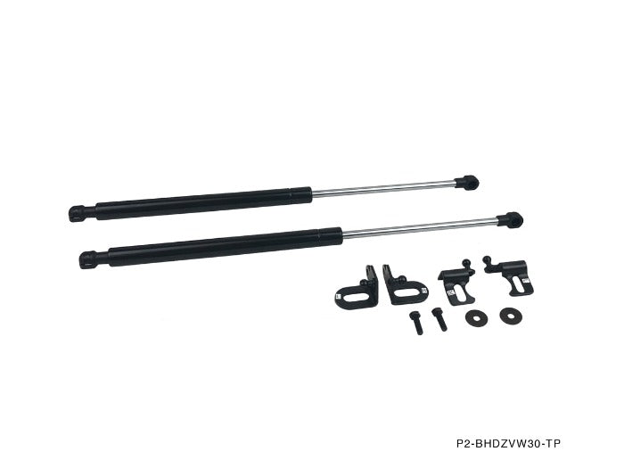 P2M Black Hood Dampers - Toyota Prius XW30 2ZR-FXE (2010-2015) - P2-BHDZVW30-TP