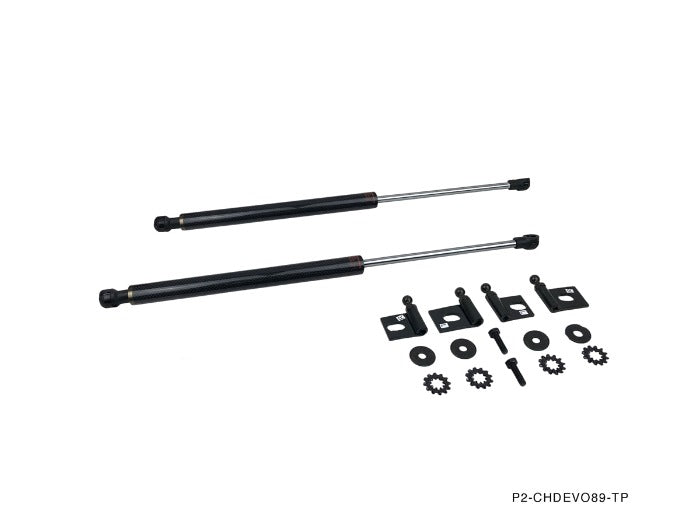 P2M Carbon Hood Dampers - Mitsubishi Evo 9 - P2-CHDEVO89-TP