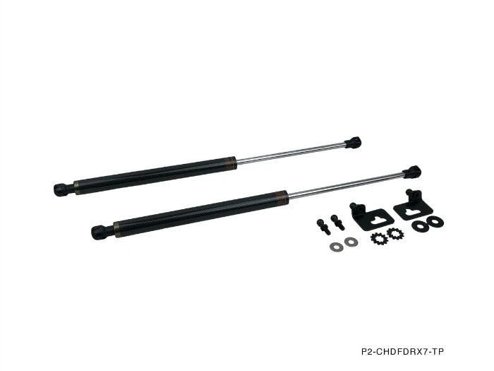 P2M Carbon Hood Dampers - Mazda RX-7 FD3S (93-97) - P2-CHDFDRX7-TP