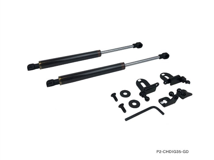 Phase 2 Motortrend (P2M) Black Series Engine Hood Bonnet Dampers Set -Infiniti G35 (2003-2007)