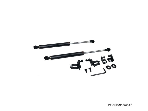 Phase 2 Motortrend (P2M) Carbon Fiber Series Engine Hood Bonnet Dampers Set - Nissan Z33 350z (2003-2009)