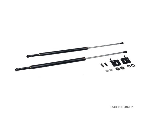 Phase 2 Motortrend (P2M) Carbon Fiber Series Engine Hood Bonnet Dampers Set - Nissan 240sx S13 (1989-1994)