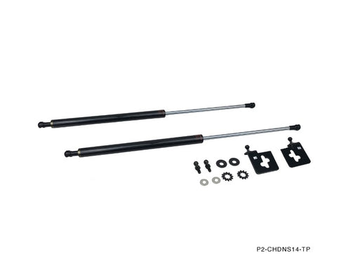 Phase 2 Motortrend (P2M) Carbon Fiber Series Engine Hood Bonnet Dampers Set - Nissan 240sx S14 (1995-1998)