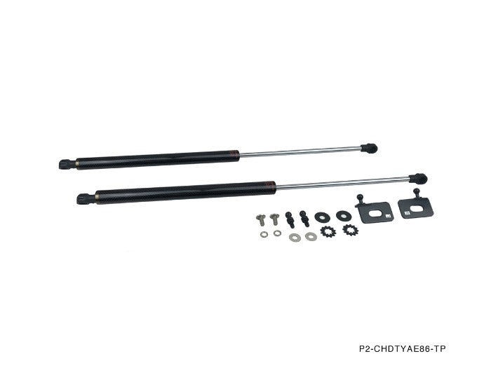 P2M Carbon Hood Dampers - Toyota Corolla AE86 - P2-CHDTYAE86-TP