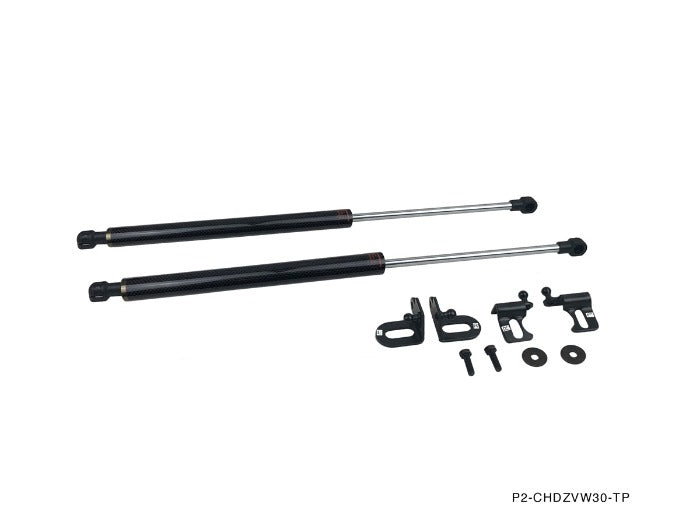P2M Carbon Hood Dampers - Toyota Prius XW30 2ZR-FXE (2010-2015) - P2-CHDZVW30-TP