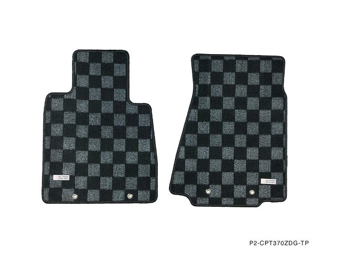 Phase 2 Motortrend (P2M) Checkered Flag Race Carpet Floor Mats - Nissan Z34 370z (2009-2021)