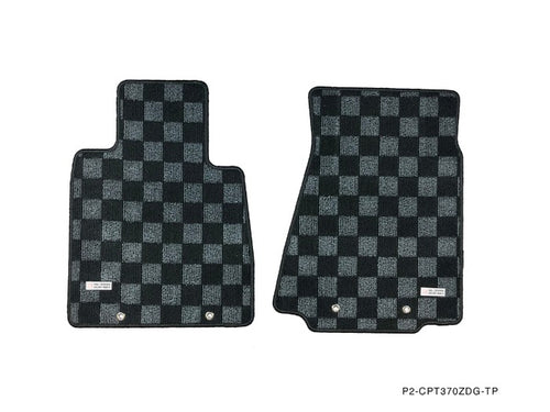 Phase 2 Motortrend (P2M) Checkered Flag Race Carpet Floor Mats - Nissan Z34 370z (2009-2021)