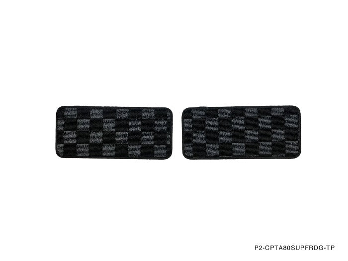 Phase 2 Motortrend (P2M) Front & Rear Checkered Carpet Floor Mats - Toyota Supra MKIV (1993-1998)
