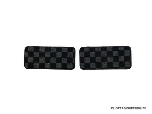 Phase 2 Motortrend (P2M) Front & Rear Checkered Carpet Floor Mats - Toyota Supra MKIV (1993-1998)