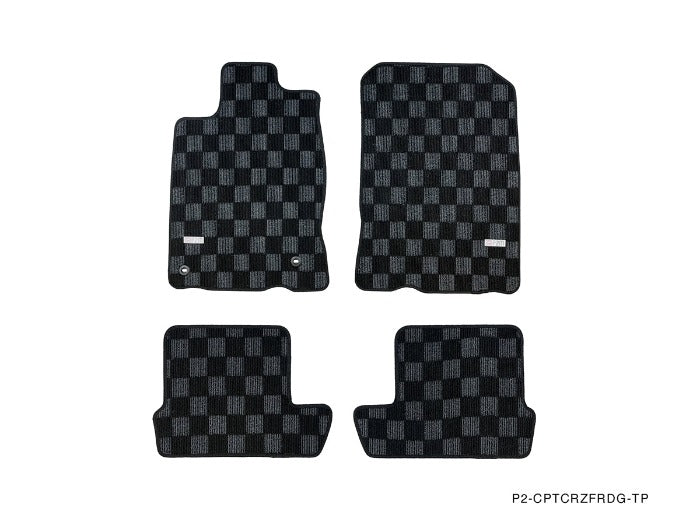 P2M Checkered Floor Mats - Honda CRZ ZF1 ZF2 (2010-2016)