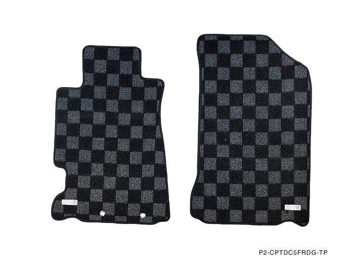 Phase 2 Motortrend (P2M) Front & Rear Checkered Carpet Floor Mats - Acura RSX DC5 (2001-2006)