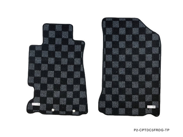 Phase 2 Motortrend (P2M) Front & Rear Checkered Carpet Floor Mats - Acura RSX DC5 (2001-2006)