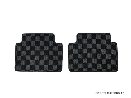 Phase 2 Motortrend (P2M) Front & Rear Checkered Carpet Floor Mats - E30 3 Series 2/4 Door Models