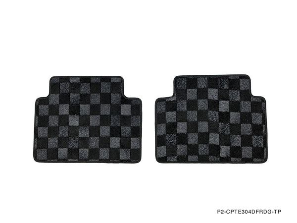 Phase 2 Motortrend (P2M) Front & Rear Checkered Carpet Floor Mats - E30 3 Series 4/5 Door Models