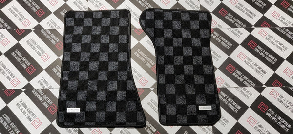 Phase 2 Motortrend (P2M) Checkered Race Carpet Floor Mats - Mazda RX-7 FC3S (1986-1990)