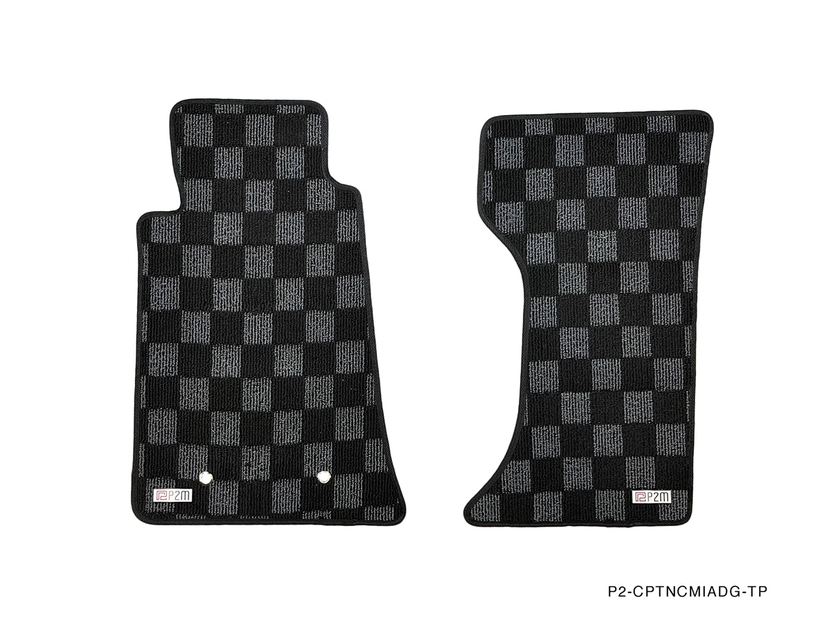 P2M Checkered Floor Mats - Mazda Miata NC (2006-2015) - P2-CPTNCMIADG-TP