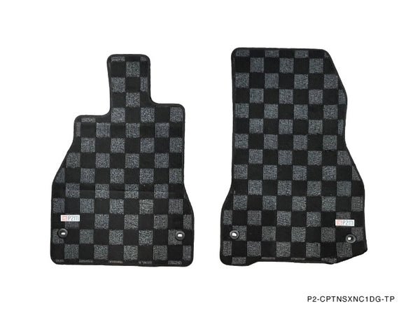 Phase 2 Motortrend (P2M) Front Checkered Carpet Floor Mats - Acura NSX NC1 (2016-2022)
