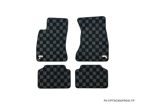 Phase 2 Motortrend (P2M) Front & Rear Checkered Carpet Floor Mats - Lexus SC300 SC400 Z30 (1991-2000)