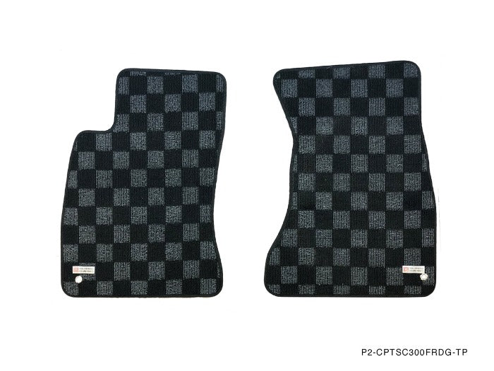 P2M Front & Rear Checkered Floor Mats - Lexus SC300 SC400 Z30 (1991-2000) - P2-CPTSC300FRDG-TP