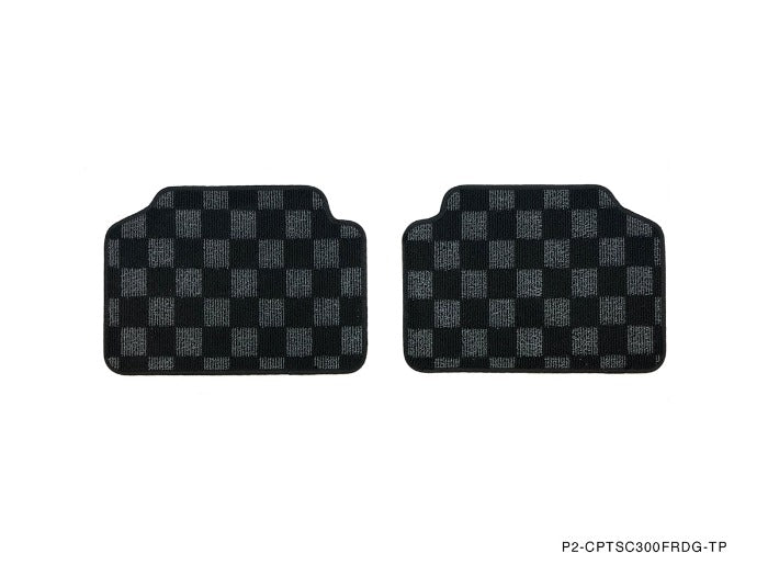 P2M Front & Rear Checkered Floor Mats - Lexus SC300 SC400 Z30 (1991-2000) - P2-CPTSC300FRDG-TP