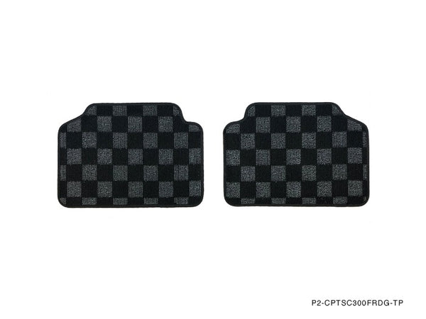 Phase 2 Motortrend (P2M) Front & Rear Checkered Carpet Floor Mats - Lexus SC300 SC400 Z30 (1991-2000)
