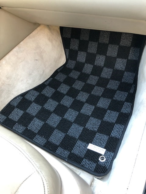 Phase 2 Motortrend (P2M) Front & Rear Checkered Carpet Floor Mats - Lexus SC300 SC400 Z30 (1991-2000)