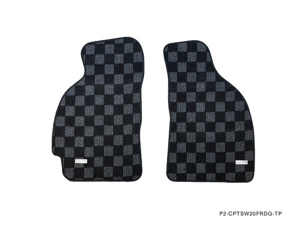 Phase 2 Motortrend (P2M) Checkered Flag Race Carpet Floor Mats Front & Trunk - Toyota MR-2 SW20 (1990-1995)