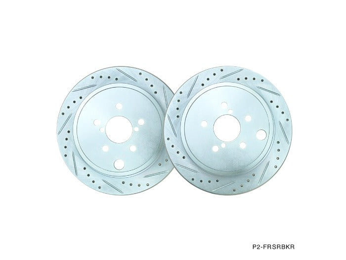 P2M Drilled & Slotted Rear Brake Rotors - Subaru BRZ (2012+) - P2-FRSRBKR