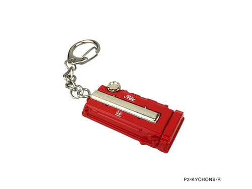 Phase 2 Motortrend (P2M) Metal Valve Cover Keychain - Honda B-Series Motor Red Type R