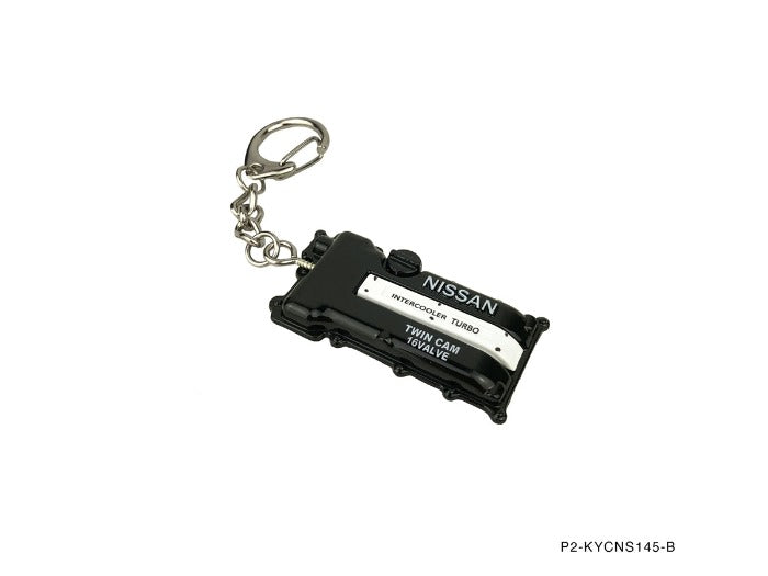 P2M Metal Valve Cover Keychain - Nissan 240SX S14 S15 Black Top SR20DET - P2-KYCNS145-B