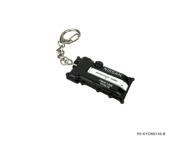 Phase 2 Motortrend (P2M) Metal Valve Cover Keychain - Nissan 240sx S14 S15 Black Top SR20DET