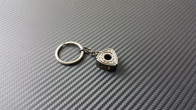 P2M Black Chrome Metal Valve Cover Keychain - Mazda Rotary Engine - P2-KYCROTARY-BC