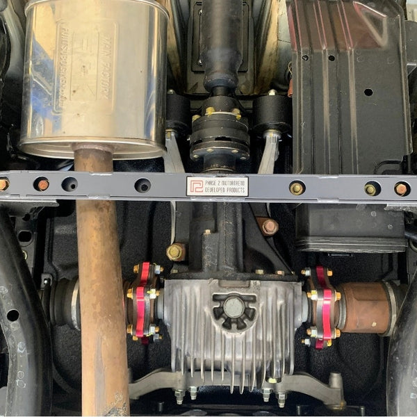 P2M Phase 2 Motortrend Aluminum Mid Lower Tie Brace Bar Brace - Honda S2000 S2K AP1 AP2 (2000-2009)