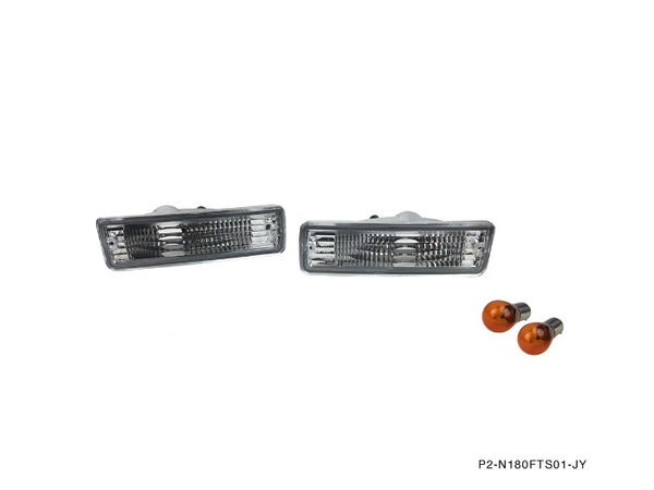 Phase 2 Motortrend (P2M) Clear Front Turn Signal Lights - Nissan 240sx S13 Silvia Front End