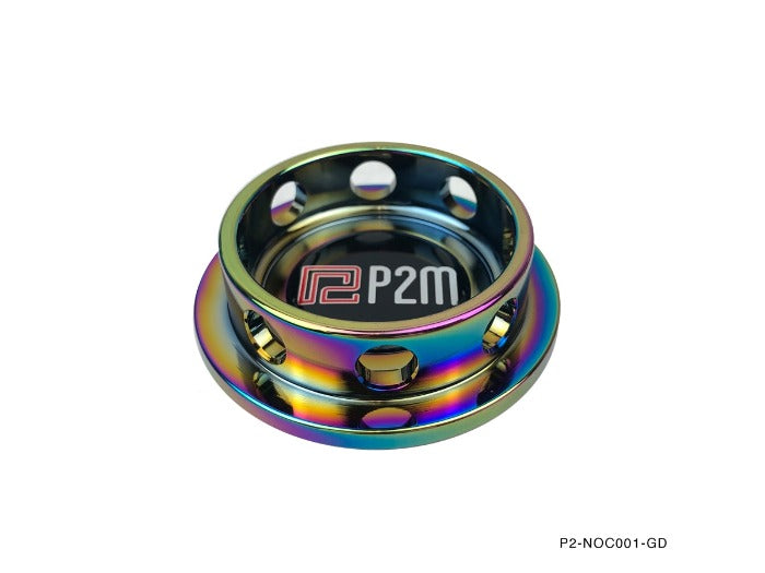 P2M Round Neo Chrome Engine Oil Filler Cap - Nissan & Honda - P2-NOC001-GD