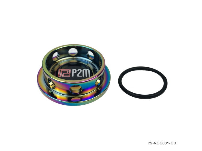 P2M Round Neo Chrome Engine Oil Filler Cap - Nissan & Honda - P2-NOC001-GD