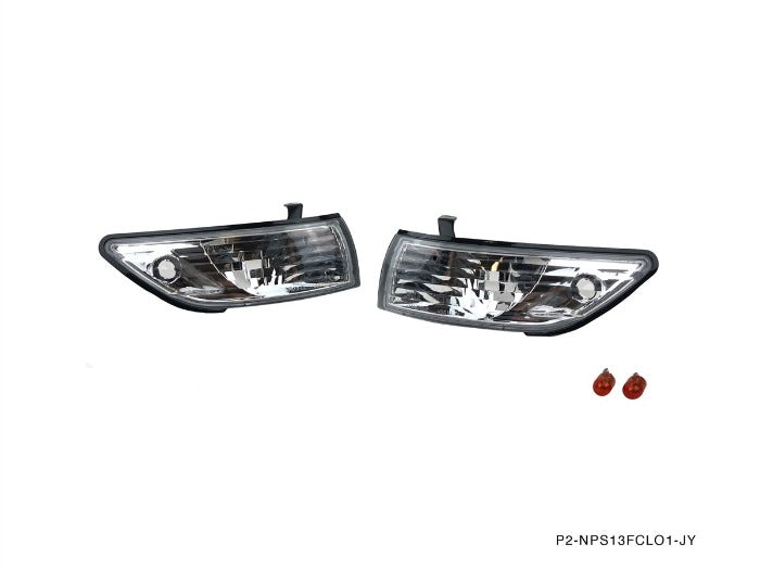 P2M Clear Front Side Corner Lights - Nissan 240SX S13 Silvia Front End - P2-NPS13FCL01-JY