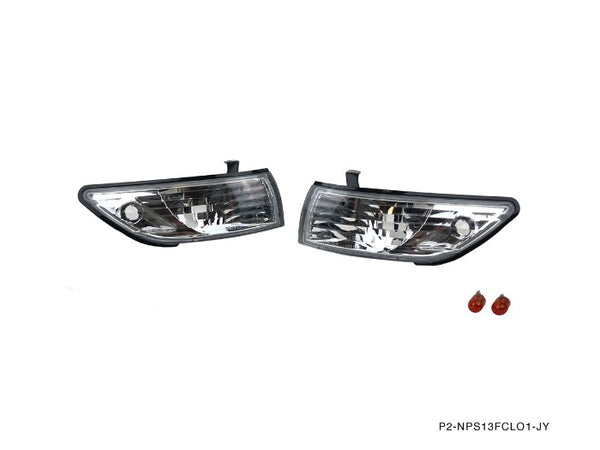 Phase 2 Motortrend (P2M) Clear Front Side Corner Lights - Nissan 240SX S13 Silvia Front End