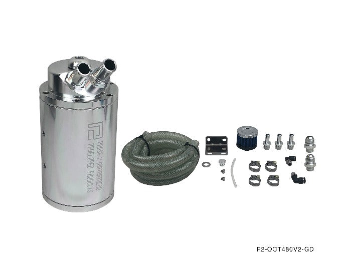 P2M Oil Catch Tank Kit 480cc Large V2 - Universal - P2-OCT480V2-GD