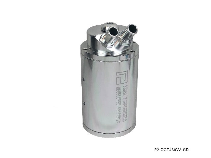 P2M Oil Catch Tank Kit 480cc Large V2 - Universal - P2-OCT480V2-GD