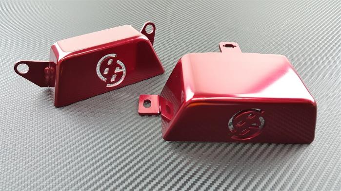 P2M Aluminum 2 PC FT86 Pulley Cover Kit Red - 86 GT86 BRZ FR-S - P2-PCVFT86RD-GD
