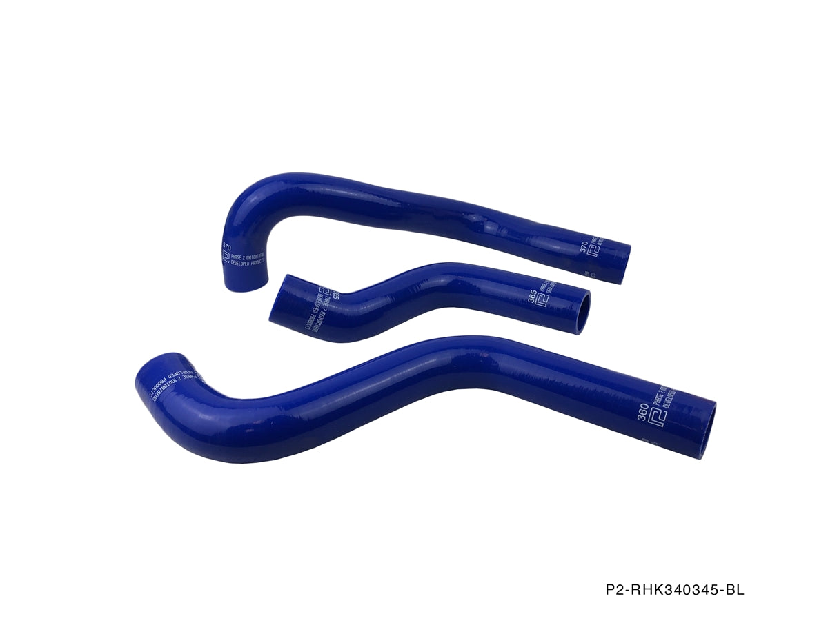 P2M 3-Ply Silicone Radiator Hoses - Blue - Mazda RX-8 13B (2004-2008) - P2-RHK360365370-BL
